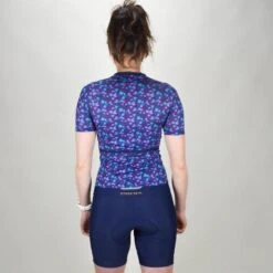 Cuissard Cyclisme Femme Bleu Ecoresponsable -VéloStyle Boutique cuissard cyclisme femme bleu ecoresponsable 4