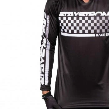 Stay Strong Maillot BMX Manches Longues Staystrong - Checker Noir 5 Stay Strong Maillot BMX Manches Longues Staystrong - Checker Noir – Image 3