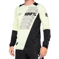 100% Maillot Manches Longues - R-Core Jaune/Noir