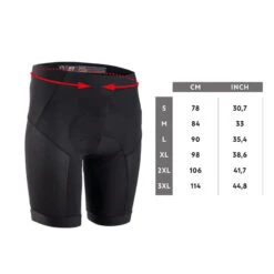 Rockrider SOUS SHORT VELO VTT EXPL 500 HOMME Noir -VéloStyle Boutique sous short velo vtt expl 500 homme noir 3