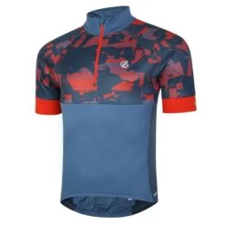 Dare 2b Stay The Course II T-shirt De Cyclisme Zippé à Moitié Pour Homme - Bleu -VéloStyle Boutique stay the course ii t shirt de cyclisme zippe a moitie pour homme bleu 1