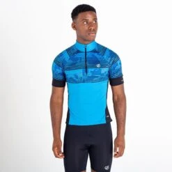 Dare 2b Stay The Course II T-shirt De Cyclisme Zippé à Moitié Pour Homme - Bleu Vif -VéloStyle Boutique stay the course ii t shirt de cyclisme zippe a moitie pour homme bleu vif 3