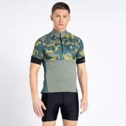 Dare 2b Stay The Course II T-shirt De Cyclisme Zippé à Moitié Pour Homme - Vert -VéloStyle Boutique stay the course ii t shirt de cyclisme zippe a moitie pour homme vert 4